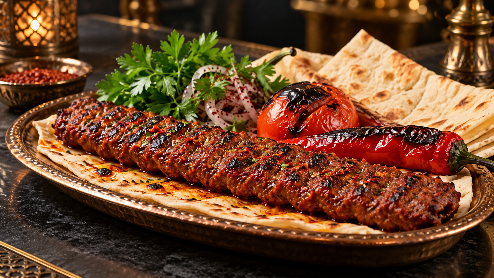 Adana kebap ve ızgara tabağı